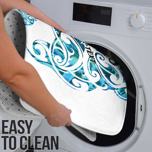 All White Maori Tribal Tattoo Personalised Bathroom Set Polynesian Style - Aussie Hoodie