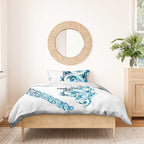All White Maori Tribal Tattoo Personalised Bedding Set Polynesian Style