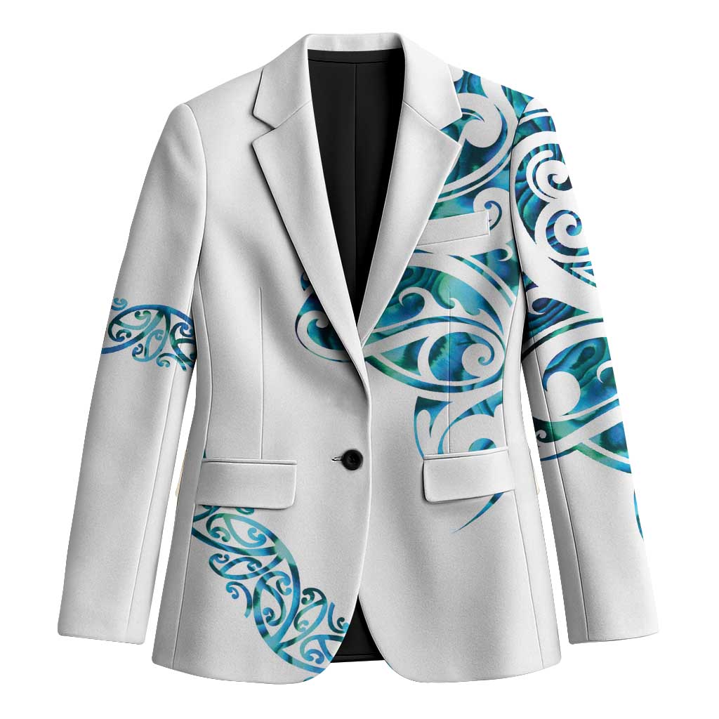 All White Maori Tribal Tattoo Personalised Blazer Polynesian Style - Aussie Hoodie