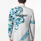All White Maori Tribal Tattoo Personalised Blazer Polynesian Style - Aussie Hoodie