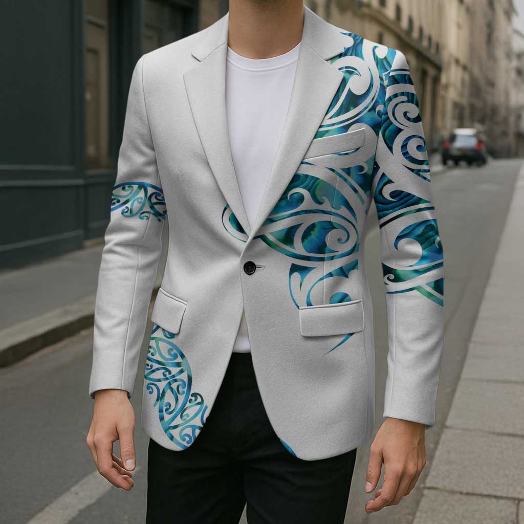 All White Maori Tribal Tattoo Personalised Blazer Polynesian Style - Aussie Hoodie