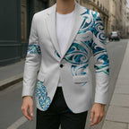 All White Maori Tribal Tattoo Personalised Blazer Polynesian Style - Aussie Hoodie