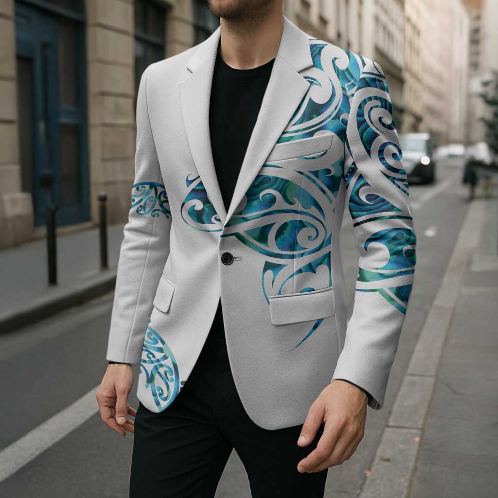 All White Maori Tribal Tattoo Personalised Blazer Polynesian Style - Aussie Hoodie