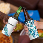 All White Maori Tribal Tattoo Personalised 4 in 1 Can Cooler Tumbler Polynesian Style