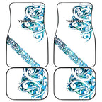 All White Maori Tribal Tattoo Personalised Car Mats Polynesian Style