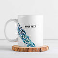 All White Maori Tribal Tattoo Personalised Ceramic Mug Polynesian Style - Aussie Hoodie