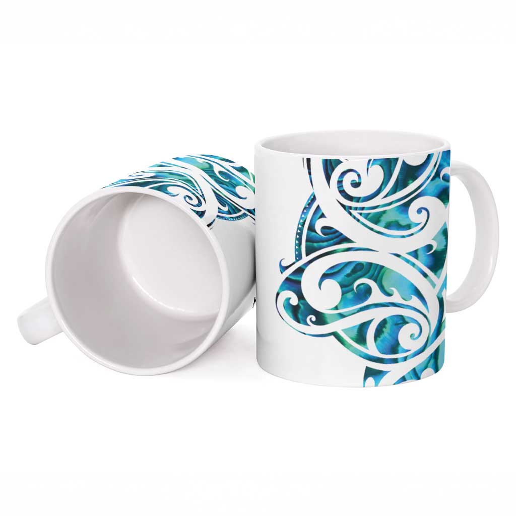 All White Maori Tribal Tattoo Personalised Ceramic Mug Polynesian Style - Aussie Hoodie