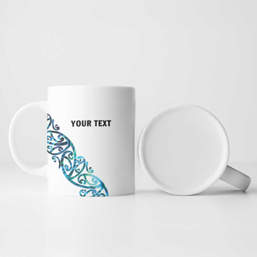All White Maori Tribal Tattoo Personalised Ceramic Mug Polynesian Style - Aussie Hoodie