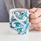 All White Maori Tribal Tattoo Personalised Ceramic Mug Polynesian Style - Aussie Hoodie