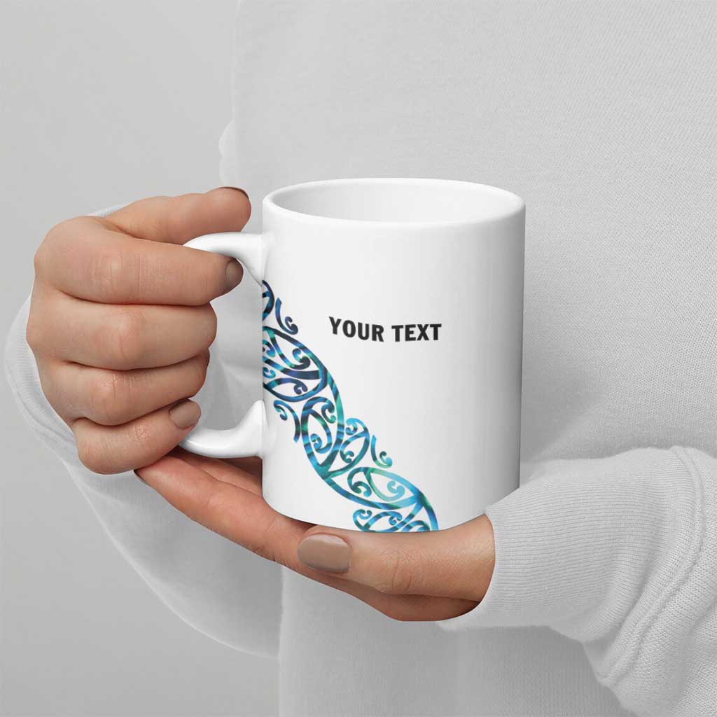 All White Maori Tribal Tattoo Personalised Ceramic Mug Polynesian Style - Aussie Hoodie