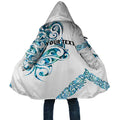 All White Maori Tribal Tattoo Personalised Cloak Polynesian Style - Aussie Hoodie