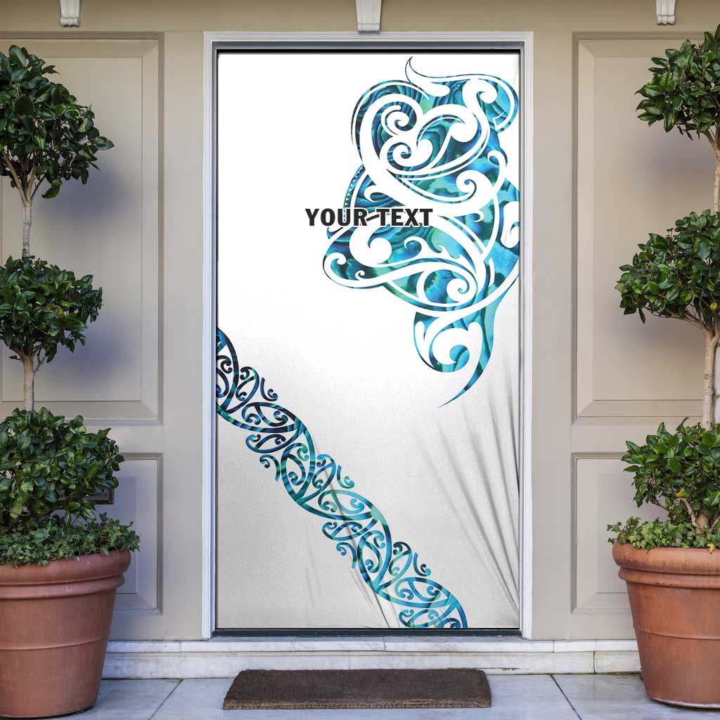 All White Maori Tribal Tattoo Personalised Door Cover Polynesian Style - Aussie Hoodie