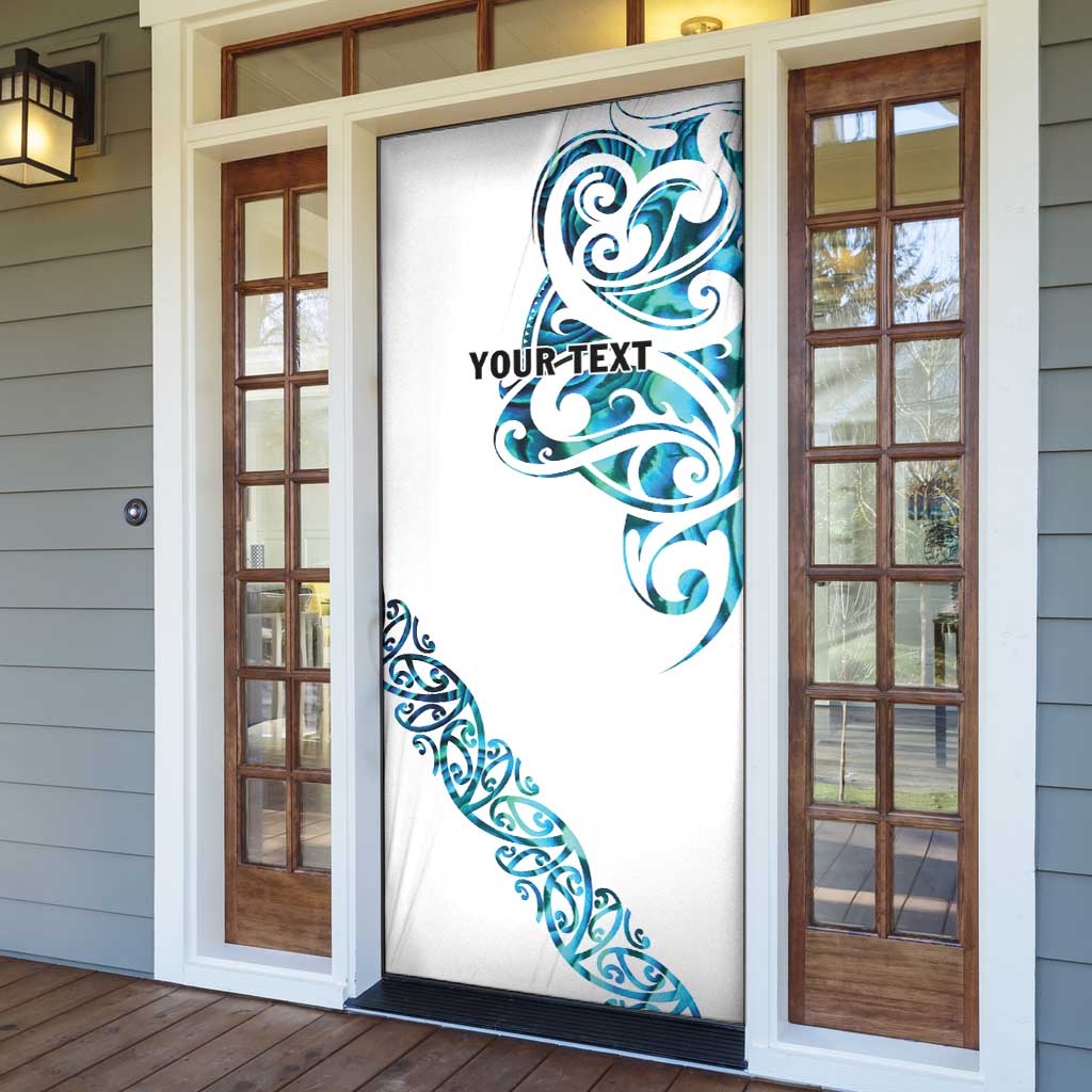 All White Maori Tribal Tattoo Personalised Door Cover Polynesian Style - Aussie Hoodie