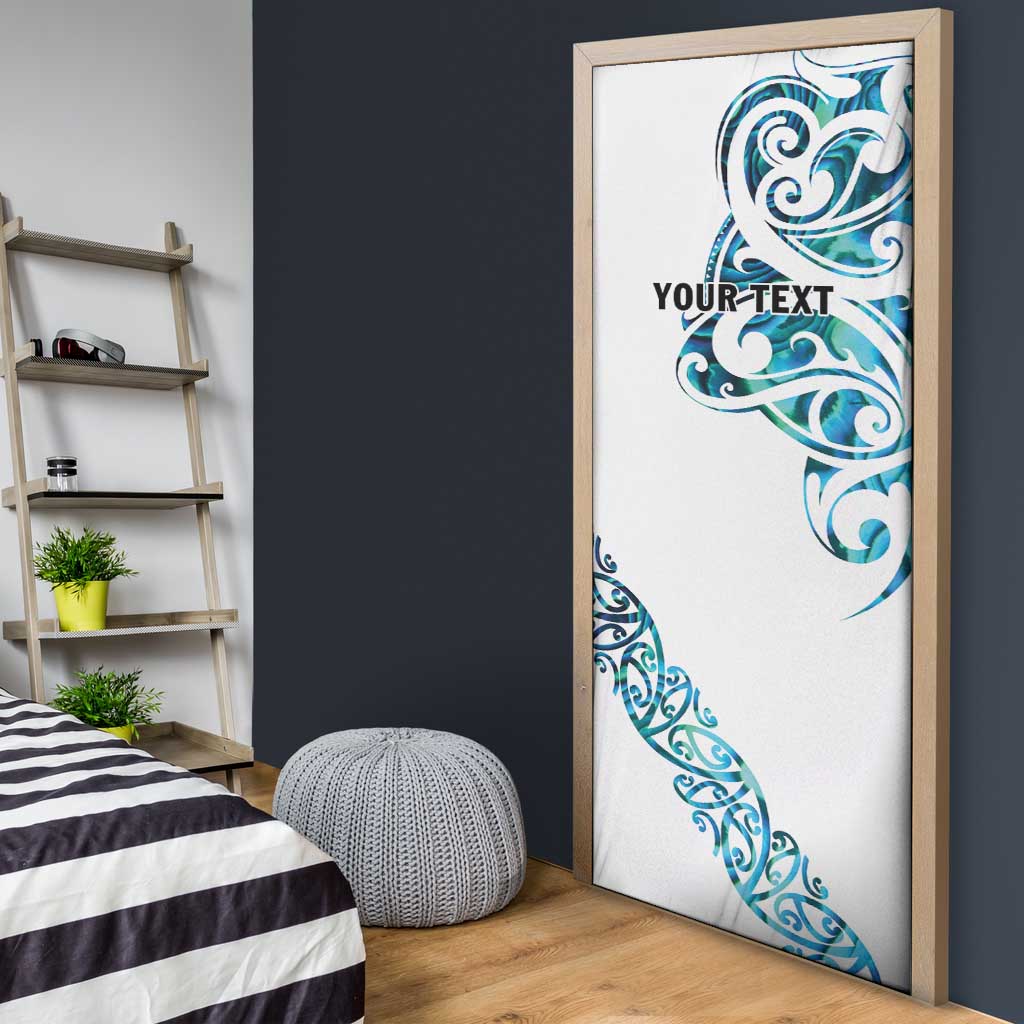 All White Maori Tribal Tattoo Personalised Door Cover Polynesian Style - Aussie Hoodie