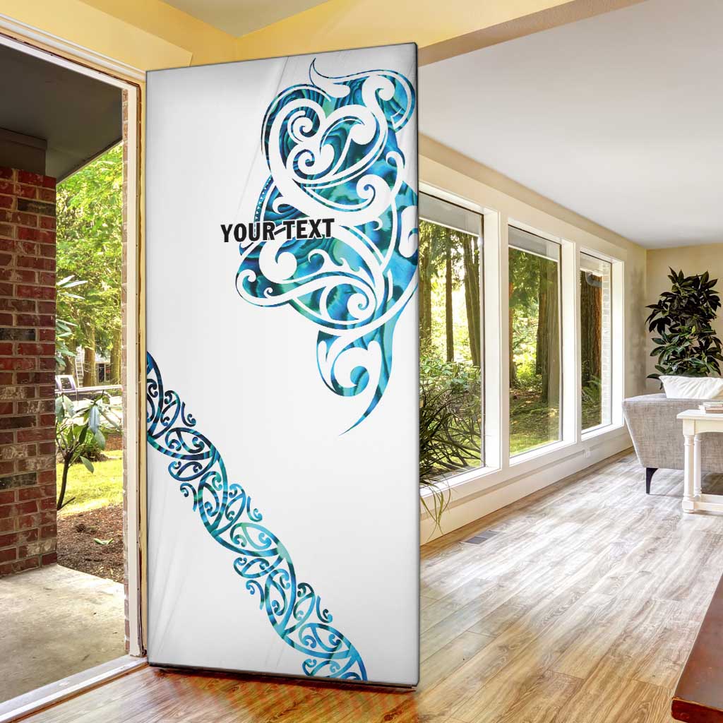All White Maori Tribal Tattoo Personalised Door Cover Polynesian Style - Aussie Hoodie
