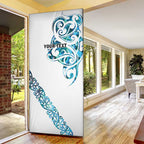 All White Maori Tribal Tattoo Personalised Door Cover Polynesian Style - Aussie Hoodie