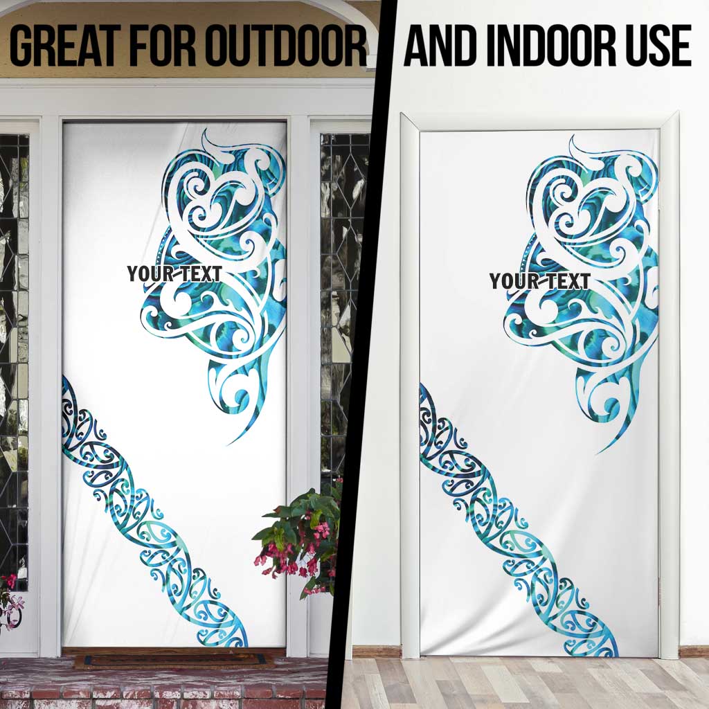 All White Maori Tribal Tattoo Personalised Door Cover Polynesian Style - Aussie Hoodie
