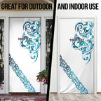 All White Maori Tribal Tattoo Personalised Door Cover Polynesian Style - Aussie Hoodie