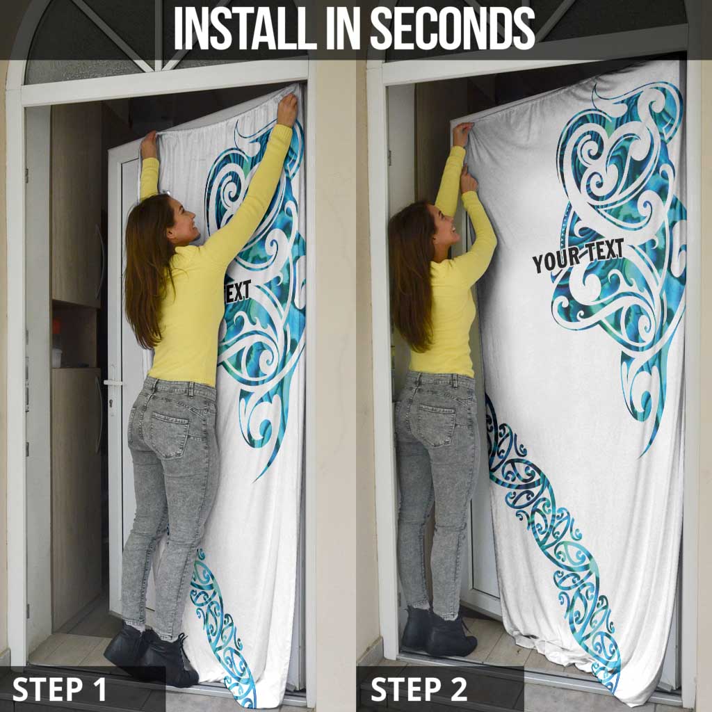 All White Maori Tribal Tattoo Personalised Door Cover Polynesian Style - Aussie Hoodie