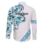 All White Maori Tribal Tattoo Personalised Family Matching Summer Maxi Dress and Hawaiian Shirt Polynesian Style