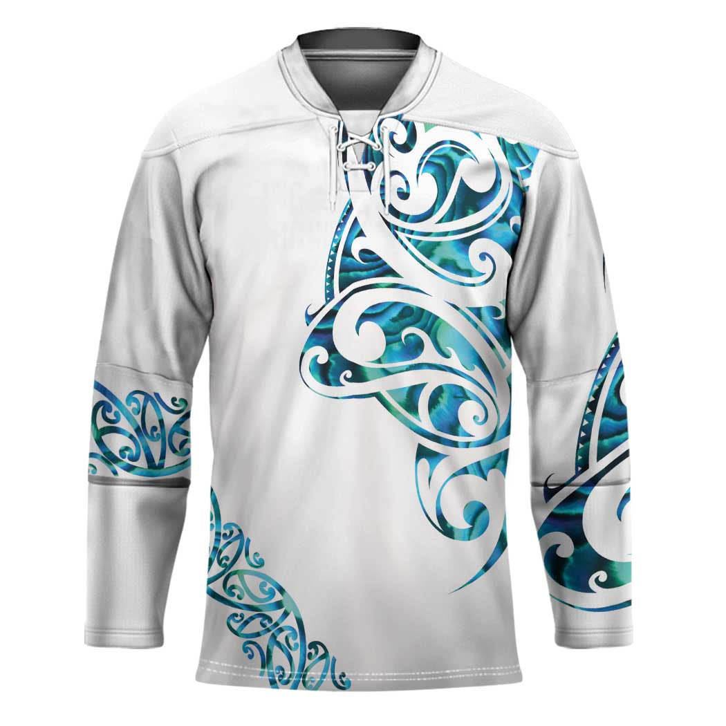 All White Maori Tribal Tattoo Personalised Hockey Jersey Polynesian Style - Aussie Hoodie