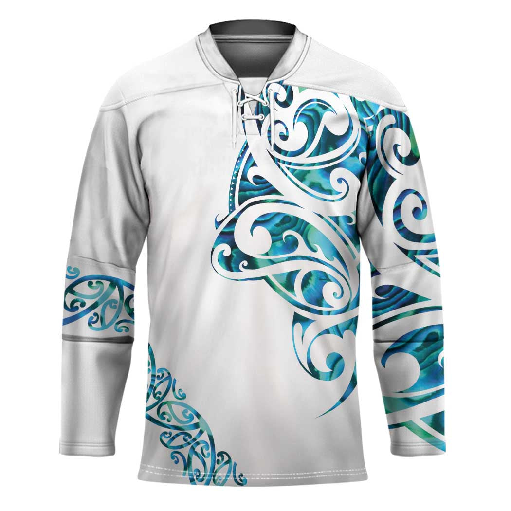 All White Maori Tribal Tattoo Personalised Hockey Jersey Polynesian Style - Aussie Hoodie