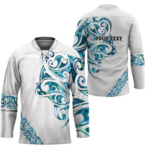 All White Maori Tribal Tattoo Personalised Hockey Jersey Polynesian Style - Aussie Hoodie