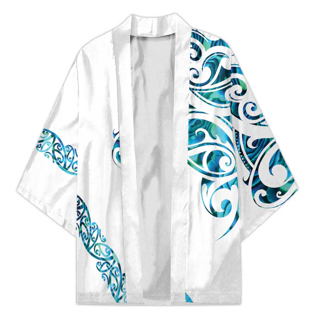 All White Maori Tribal Tattoo Personalised Kimono Polynesian Style - Aussie Hoodie