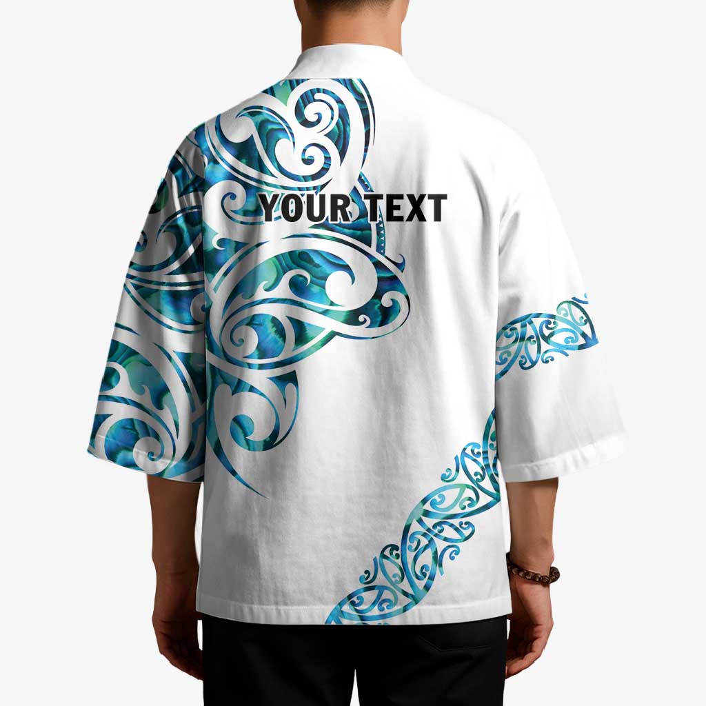 All White Maori Tribal Tattoo Personalised Kimono Polynesian Style - Aussie Hoodie