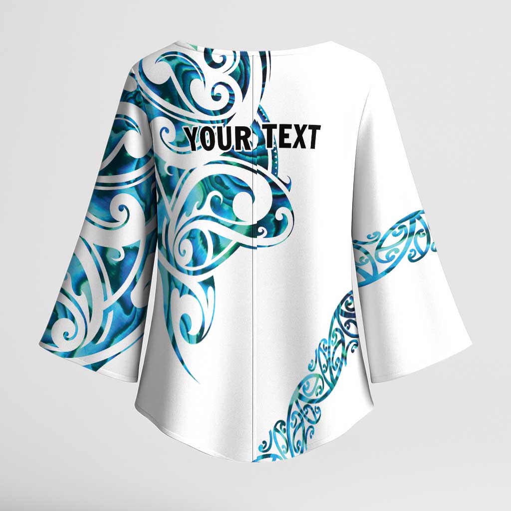 All White Maori Tribal Tattoo Personalised Kimono Sleeve Blouse Polynesian Style - Aussie Hoodie
