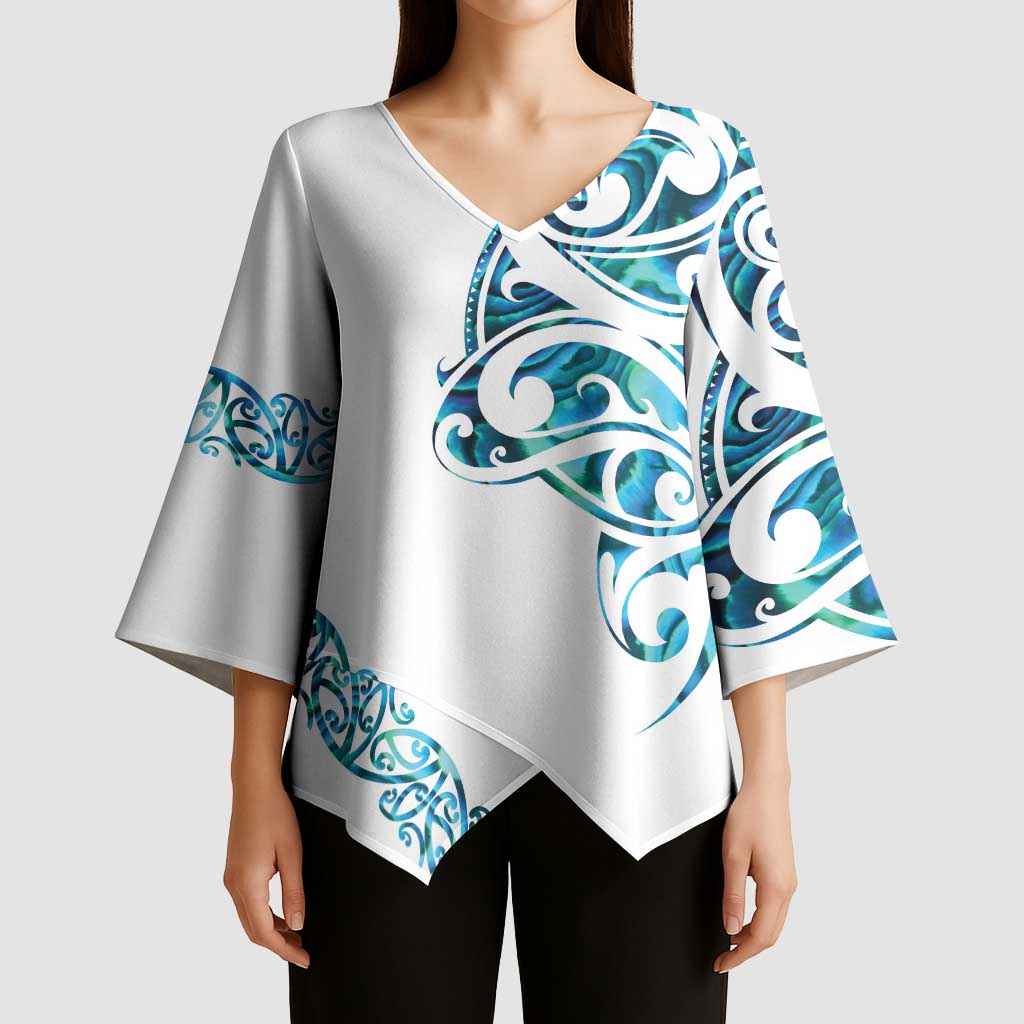 All White Maori Tribal Tattoo Personalised Kimono Sleeve Blouse Polynesian Style - Aussie Hoodie