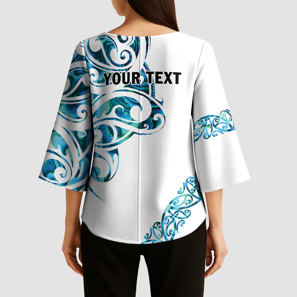 All White Maori Tribal Tattoo Personalised Kimono Sleeve Blouse Polynesian Style - Aussie Hoodie