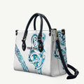All White Maori Tribal Tattoo Personalised Leather Bag Polynesian Style - Aussie Hoodie