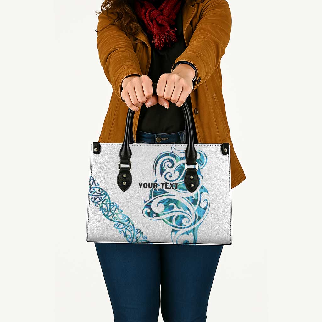 All White Maori Tribal Tattoo Personalised Leather Bag Polynesian Style - Aussie Hoodie