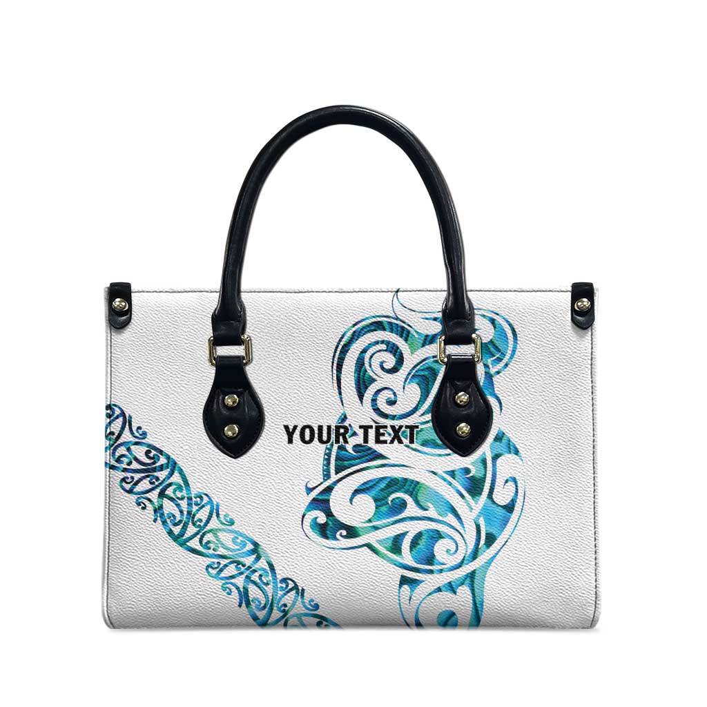 All White Maori Tribal Tattoo Personalised Leather Bag Polynesian Style - Aussie Hoodie