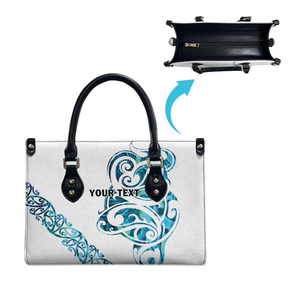 All White Maori Tribal Tattoo Personalised Leather Bag Polynesian Style - Aussie Hoodie