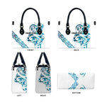 All White Maori Tribal Tattoo Personalised Leather Bag Polynesian Style - Aussie Hoodie