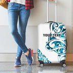 All White Maori Tribal Tattoo Personalised Luggage Cover Polynesian Style
