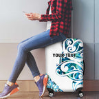 All White Maori Tribal Tattoo Personalised Luggage Cover Polynesian Style