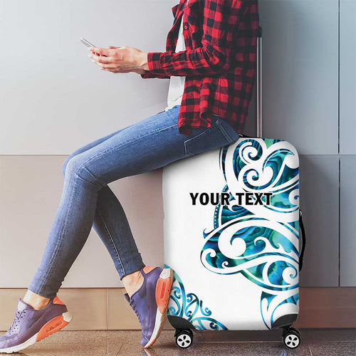 All White Maori Tribal Tattoo Personalised Luggage Cover Polynesian Style