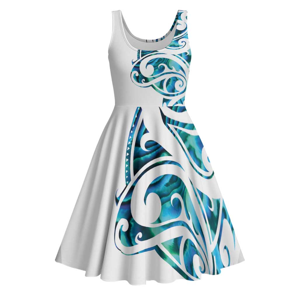 All White Maori Tribal Tattoo Personalised Midi Dress Polynesian Style - Aussie Hoodie