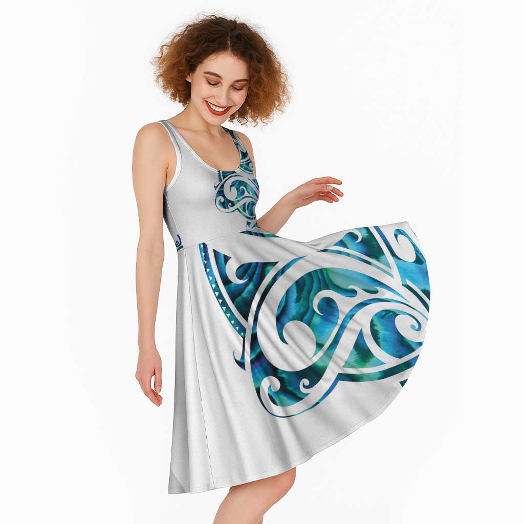 All White Maori Tribal Tattoo Personalised Midi Dress Polynesian Style - Aussie Hoodie