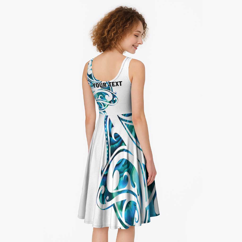 All White Maori Tribal Tattoo Personalised Midi Dress Polynesian Style - Aussie Hoodie