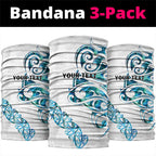 All White Maori Tribal Tattoo Personalised Neck Gaiter Polynesian Style - Aussie Hoodie