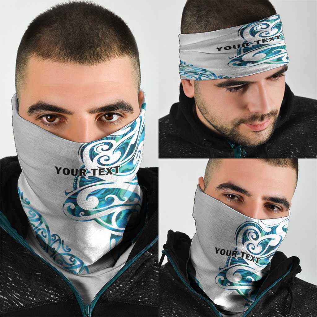 All White Maori Tribal Tattoo Personalised Neck Gaiter Polynesian Style - Aussie Hoodie