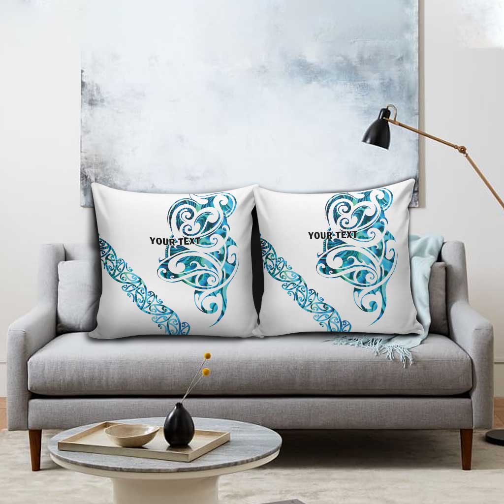 All White Maori Tribal Tattoo Personalised Pillow Cover Polynesian Style - Aussie Hoodie