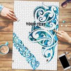 All White Maori Tribal Tattoo Personalised Puzzle Polynesian Style - Aussie Hoodie