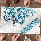 All White Maori Tribal Tattoo Personalised Puzzle Polynesian Style - Aussie Hoodie