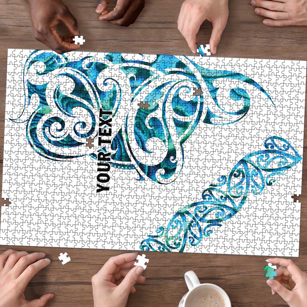All White Maori Tribal Tattoo Personalised Puzzle Polynesian Style - Aussie Hoodie