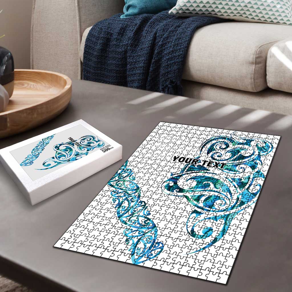 All White Maori Tribal Tattoo Personalised Puzzle Polynesian Style - Aussie Hoodie